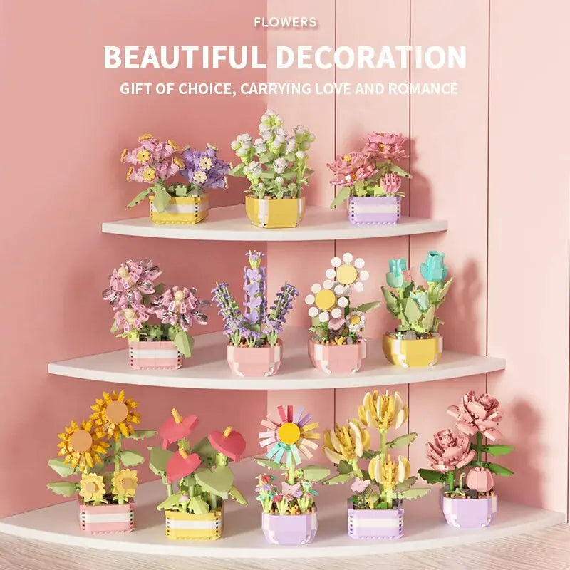 Flores decorativas em vaso